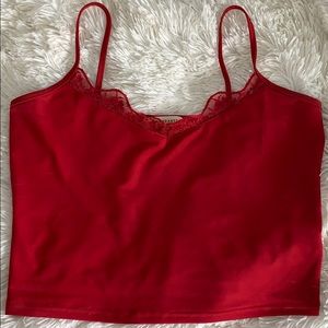 Lace detail crop top